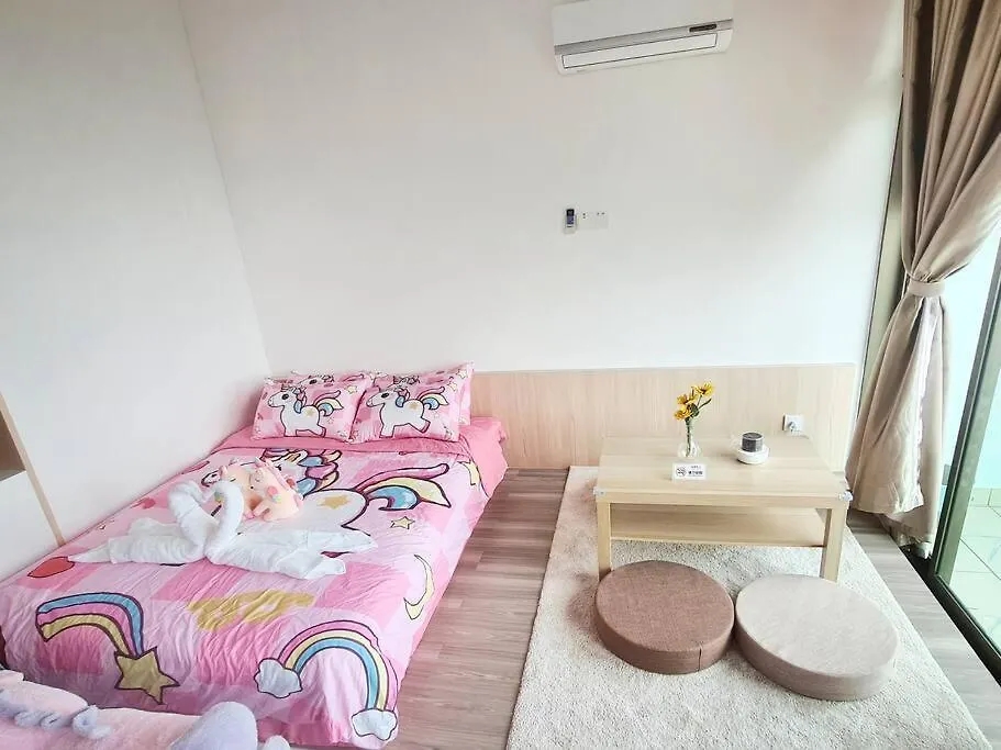 Apartman Romantic Muji Studio Balcony High Floor Free Netflix Johor Bahru Malajzia
